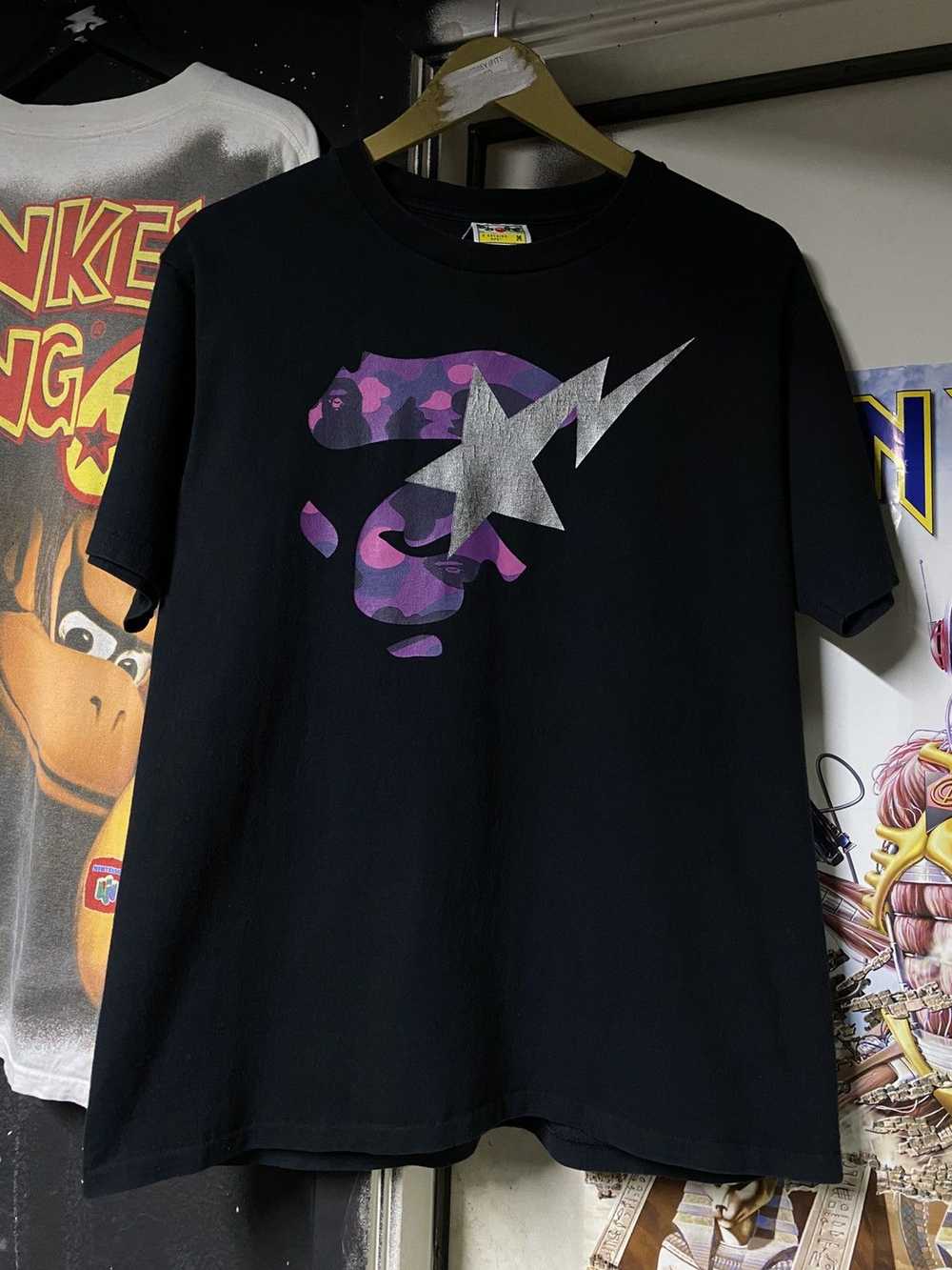 Bape A Bathing Ape Purple Camo Bapesta Star Tee S… - image 1