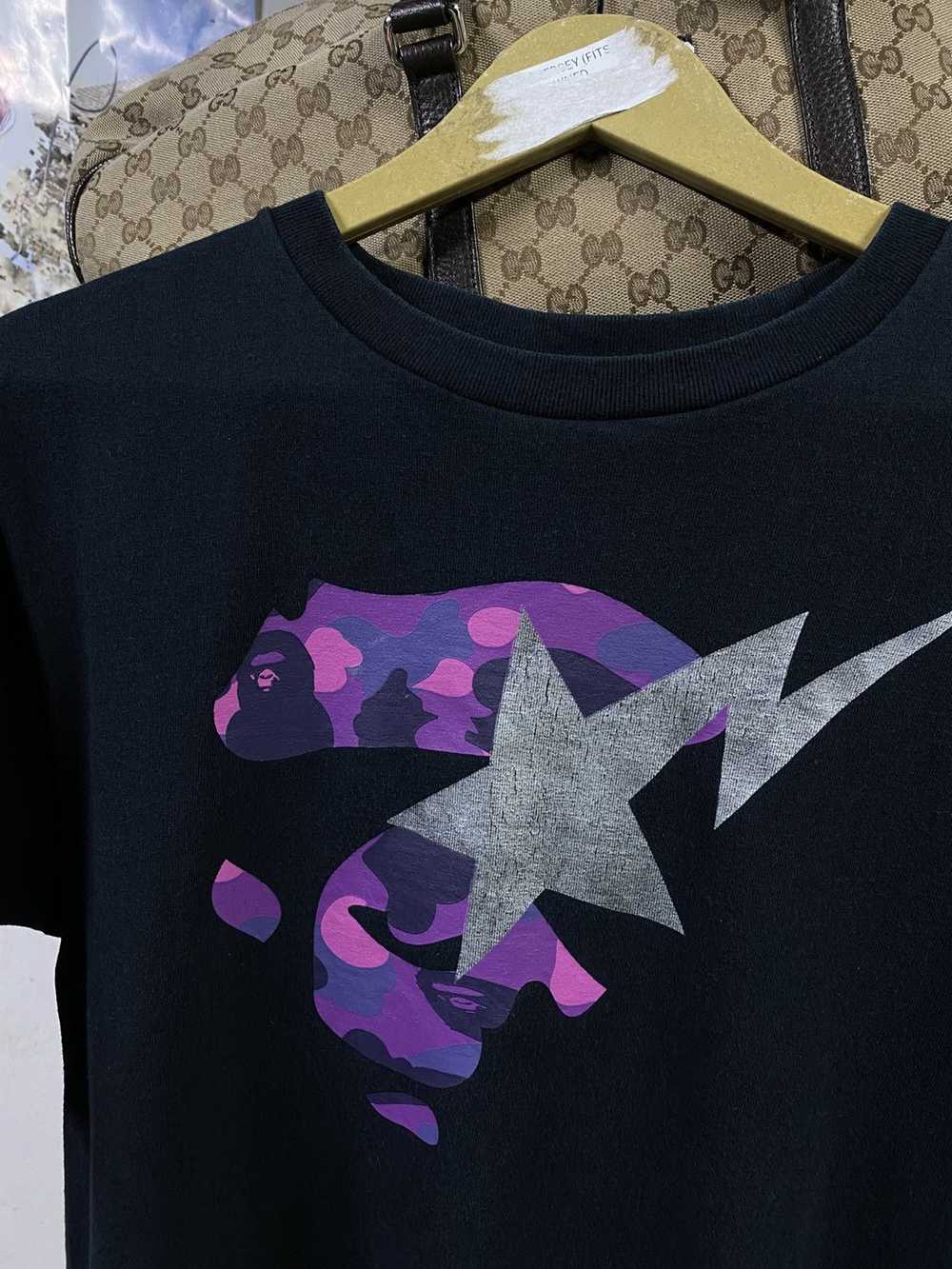 Bape A Bathing Ape Purple Camo Bapesta Star Tee S… - image 3