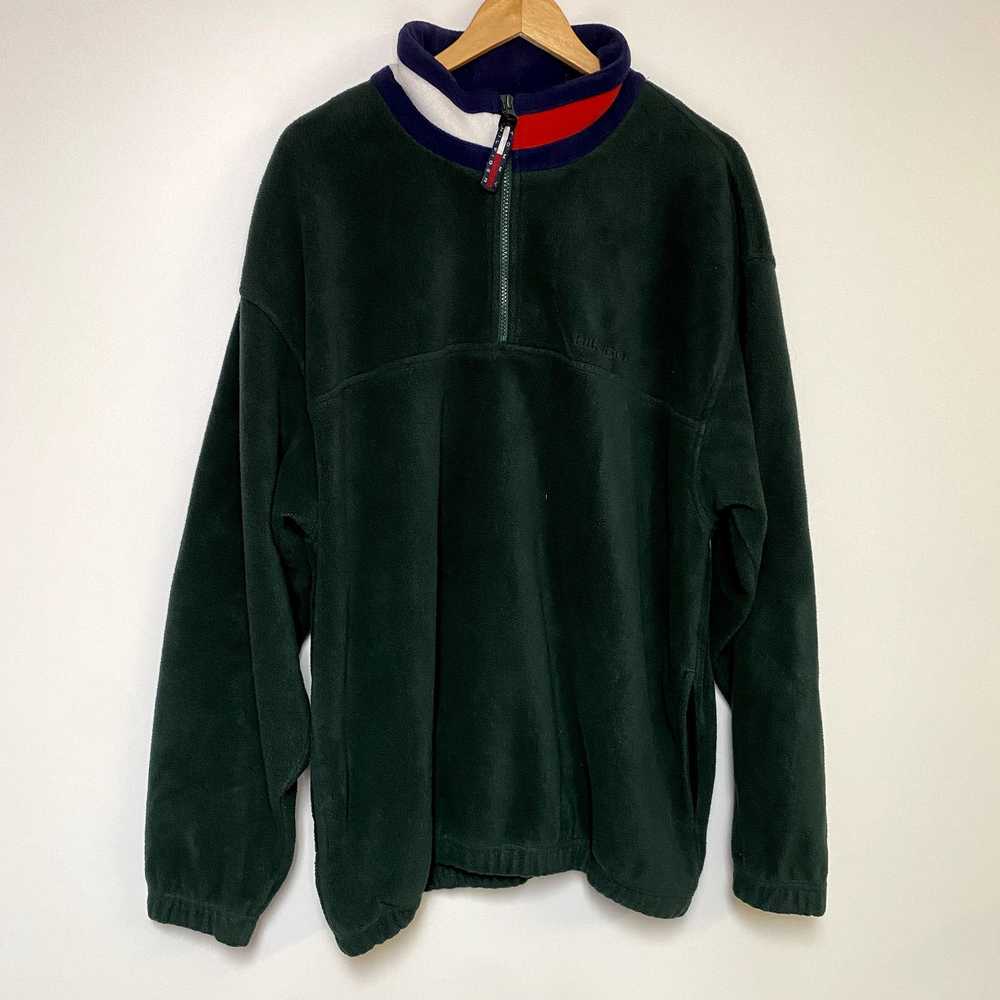 Vintage Vintage Tommy Hilfiger Sweater Green Quar… - image 1