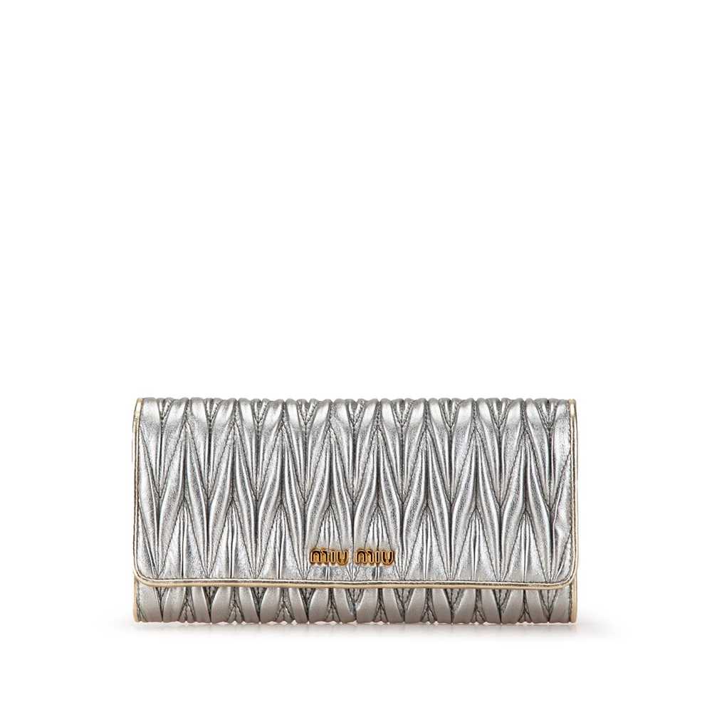 Miu Miu Miu Miu Metallic Lambskin Matelasse Conti… - image 1