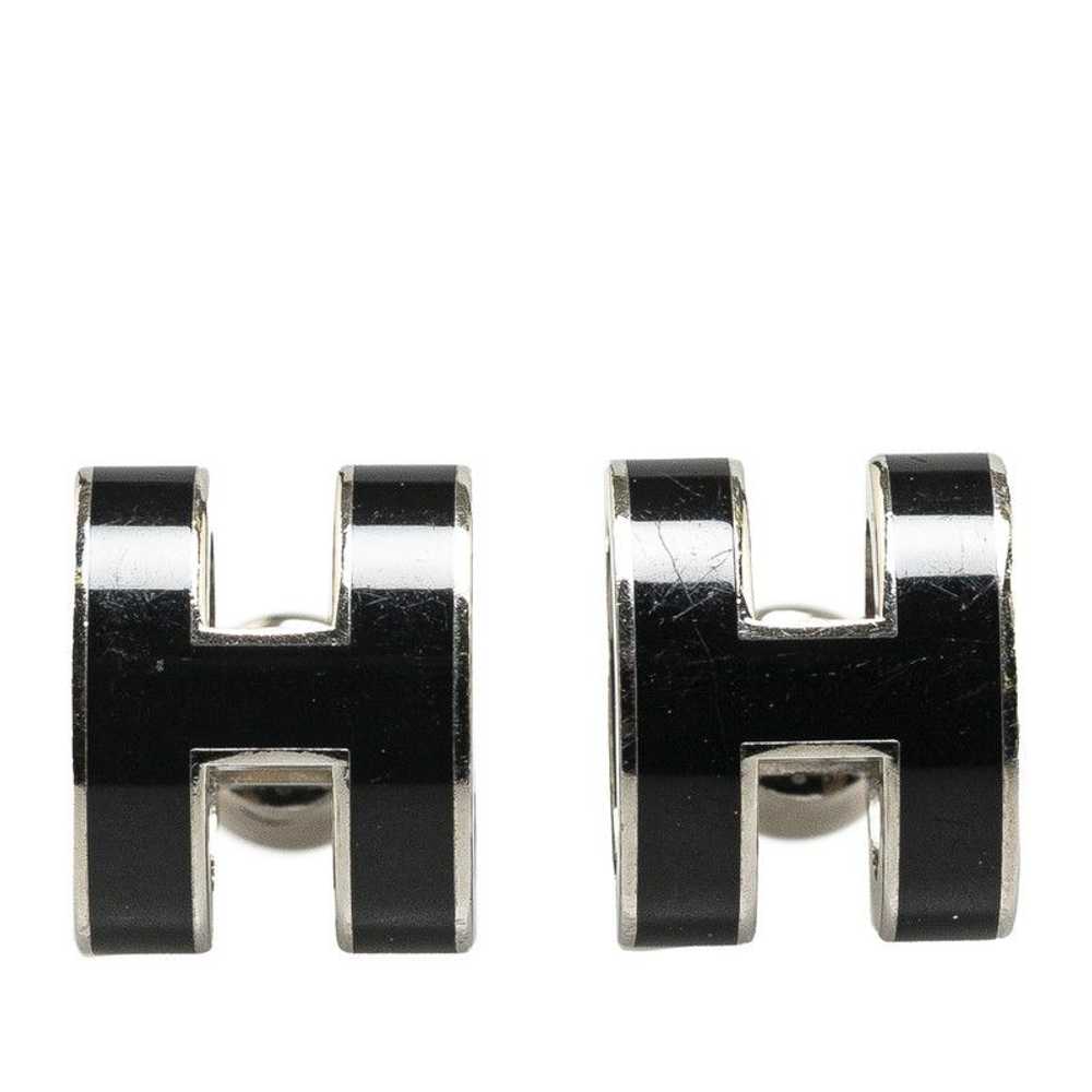 Hermes Hermes Hermes Pop Ash Metal Earrings Silve… - image 1