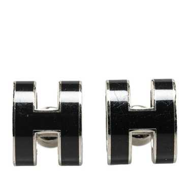 Hermes Hermes Hermes Pop Ash Metal Earrings Silve… - image 1