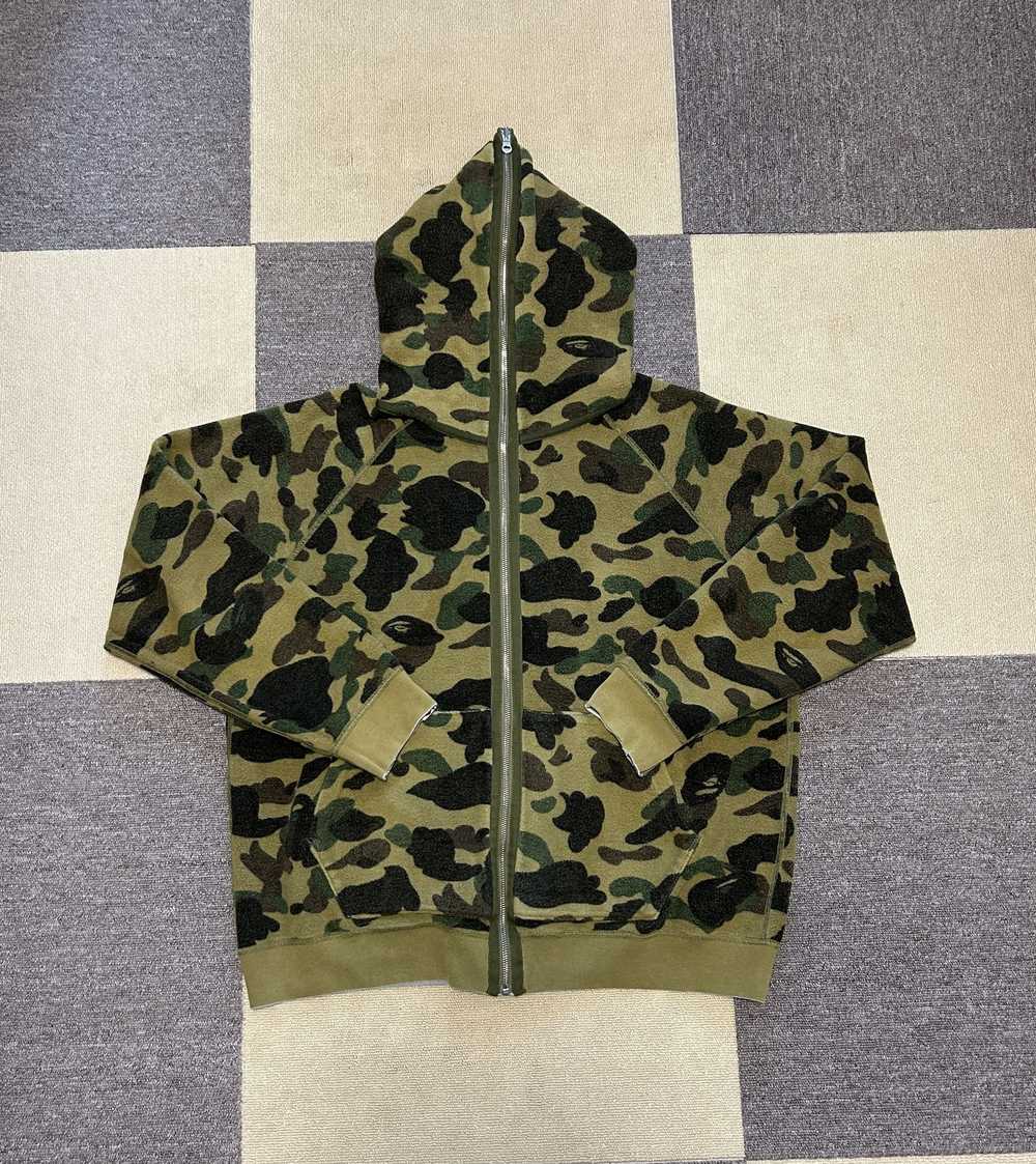 Bape Bape Reversible Green Camo Spell Out Hoodie - image 4