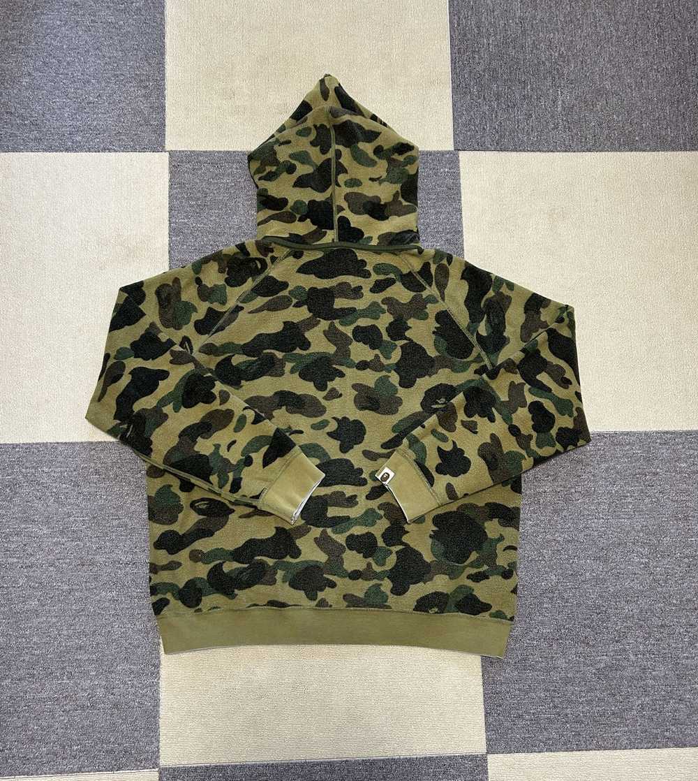 Bape Bape Reversible Green Camo Spell Out Hoodie - image 6