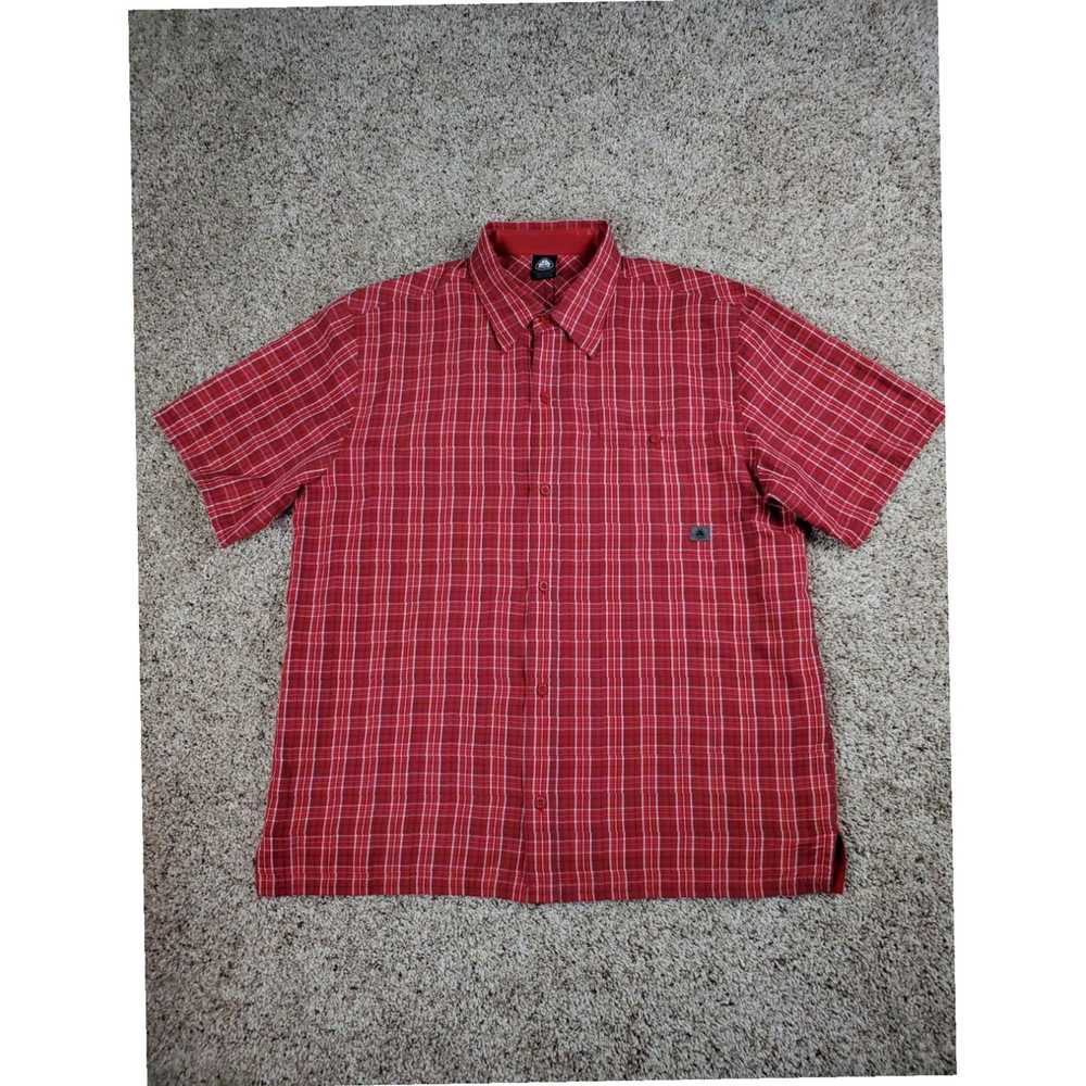 Nike ACG Nike ACG Mens Large Red Short Sleeve Pla… - image 1