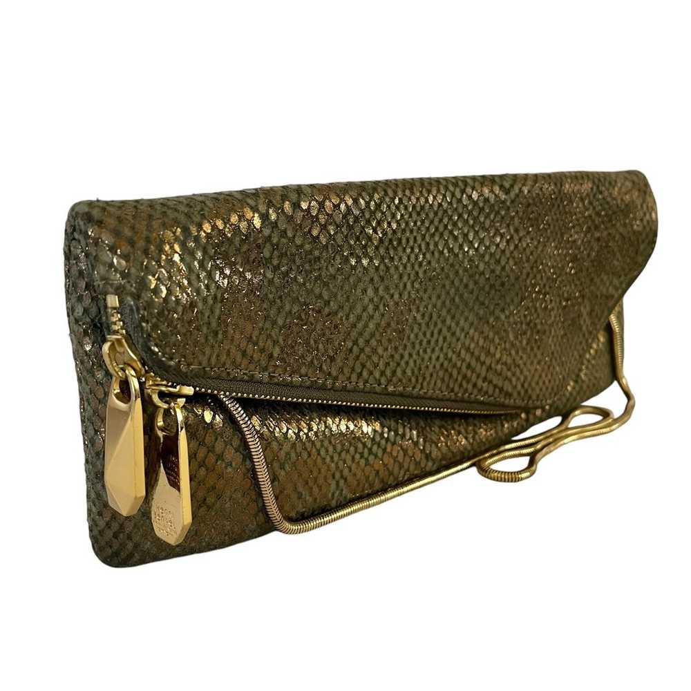 Henri Bendel Debutante Slim Metallic Snake Print … - image 11