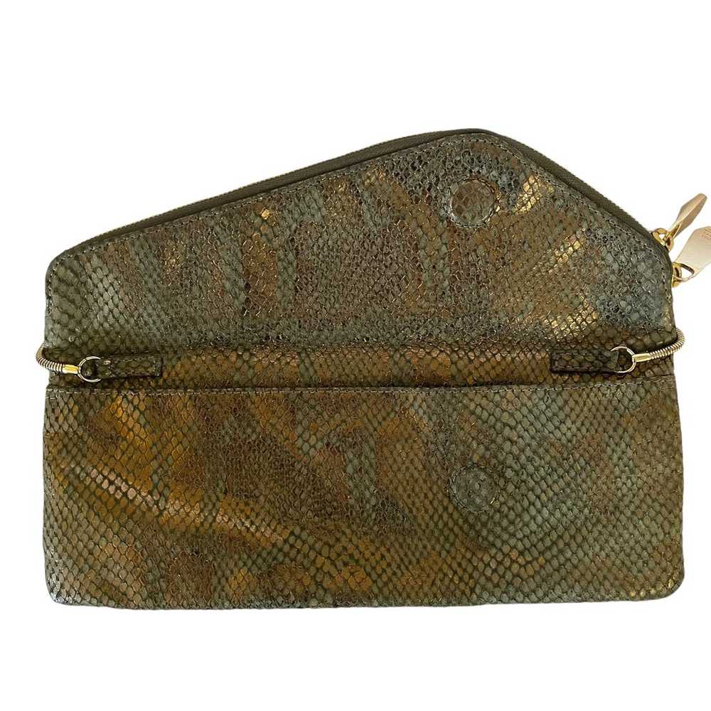 Henri Bendel Debutante Slim Metallic Snake Print … - image 4