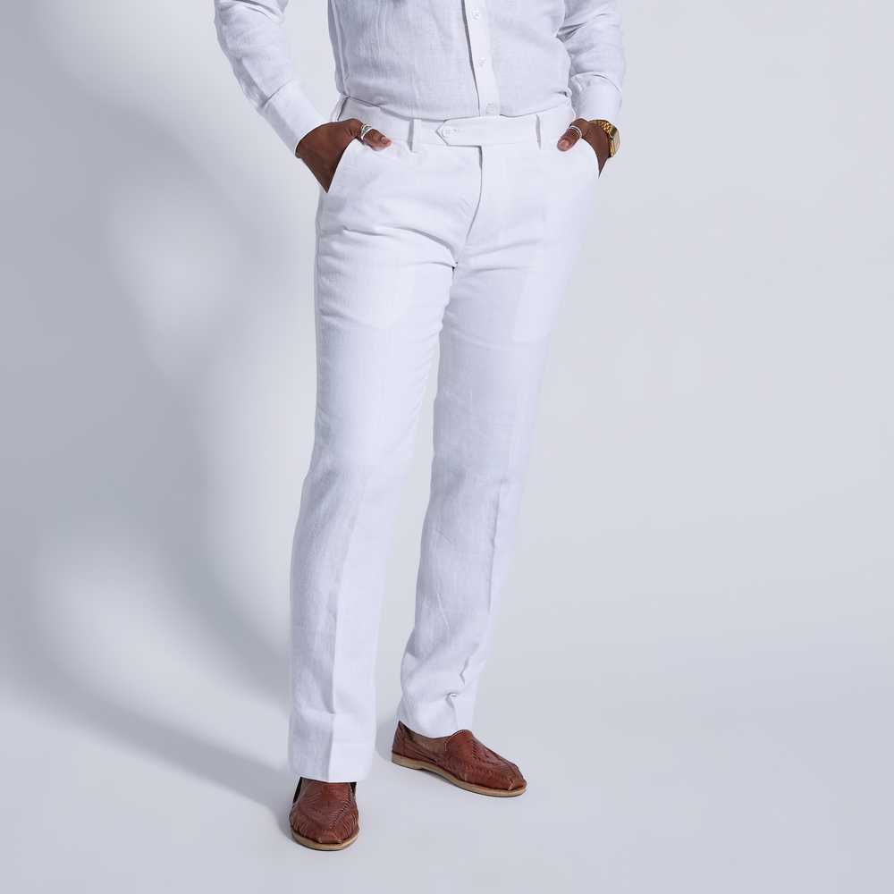 Kirrin Finch White Sand Linen Dress Pants - image 3