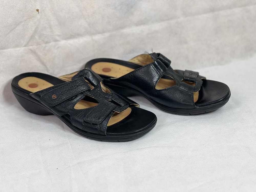 Clarks Clarks Womens 8.5 Black Leather Slides Sho… - image 3