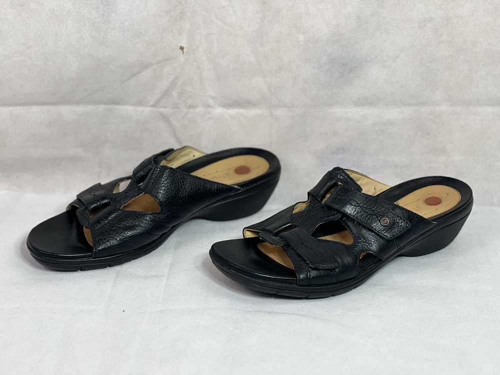 Clarks Clarks Womens 8.5 Black Leather Slides Sho… - image 4