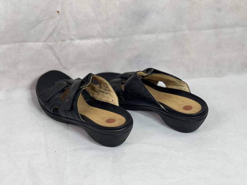 Clarks Clarks Womens 8.5 Black Leather Slides Sho… - image 5