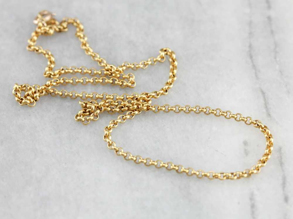 Yellow Gold Rolo Chain - image 2