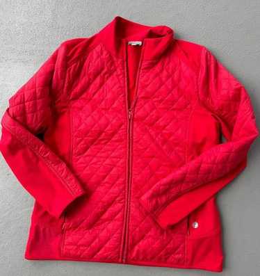 J.Crew Talbots Red Quilted Jacket Medium