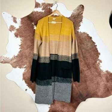 Hem & Thread Color Block Duster Long Open Cardigan - image 1