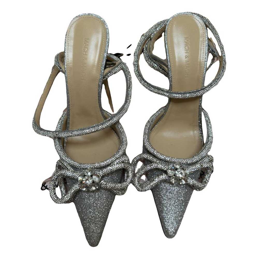 Mach & Mach Double Bow glitter heels - image 1