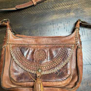 Patricia Nash Camila Tooled Leather Crossbody sti… - image 1