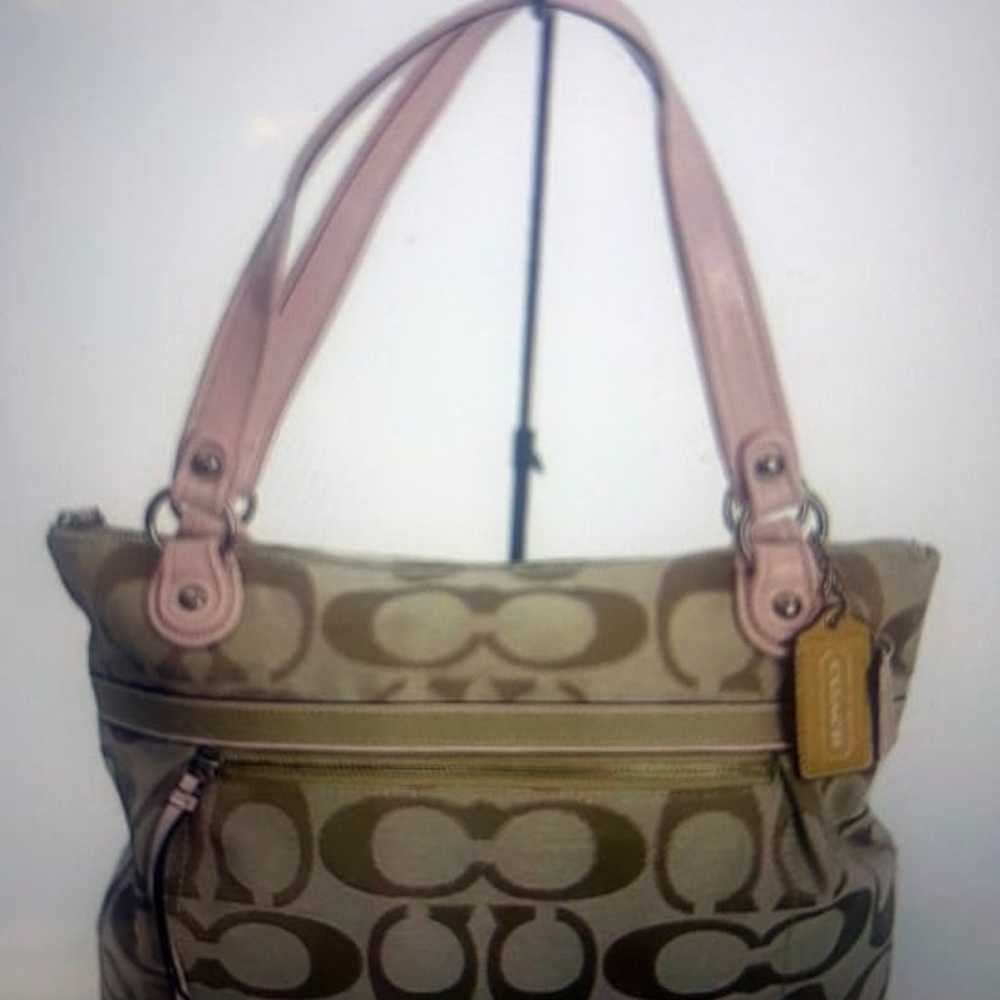 COACH POPPY SIGNATURE SATEEN GLAM TOTE/ SHOULDER … - image 2