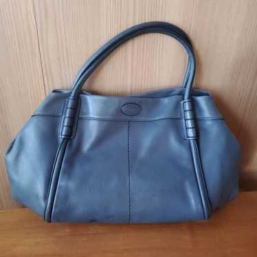 TOD'S Gray Leather Handbag Tote Bag