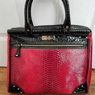 Samantha Brown Croco Embossed Travel Bag Tote Overnighter store Black 17