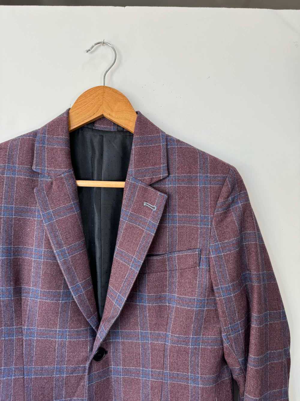 Kirrin Finch Plum Plaid Wool Blazer - image 3