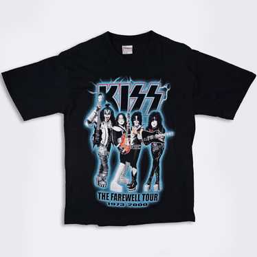 Vintage Kiss Band USA 2000 outlet Postcard Graphic Logo Black T-shirt XL Double Sided