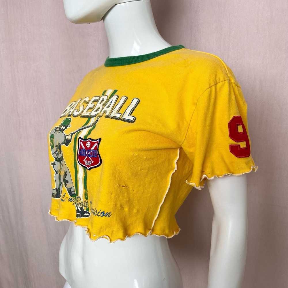 Gap Upcycled Y2K Gap Retro Baseball Graphic Crop … - image 4