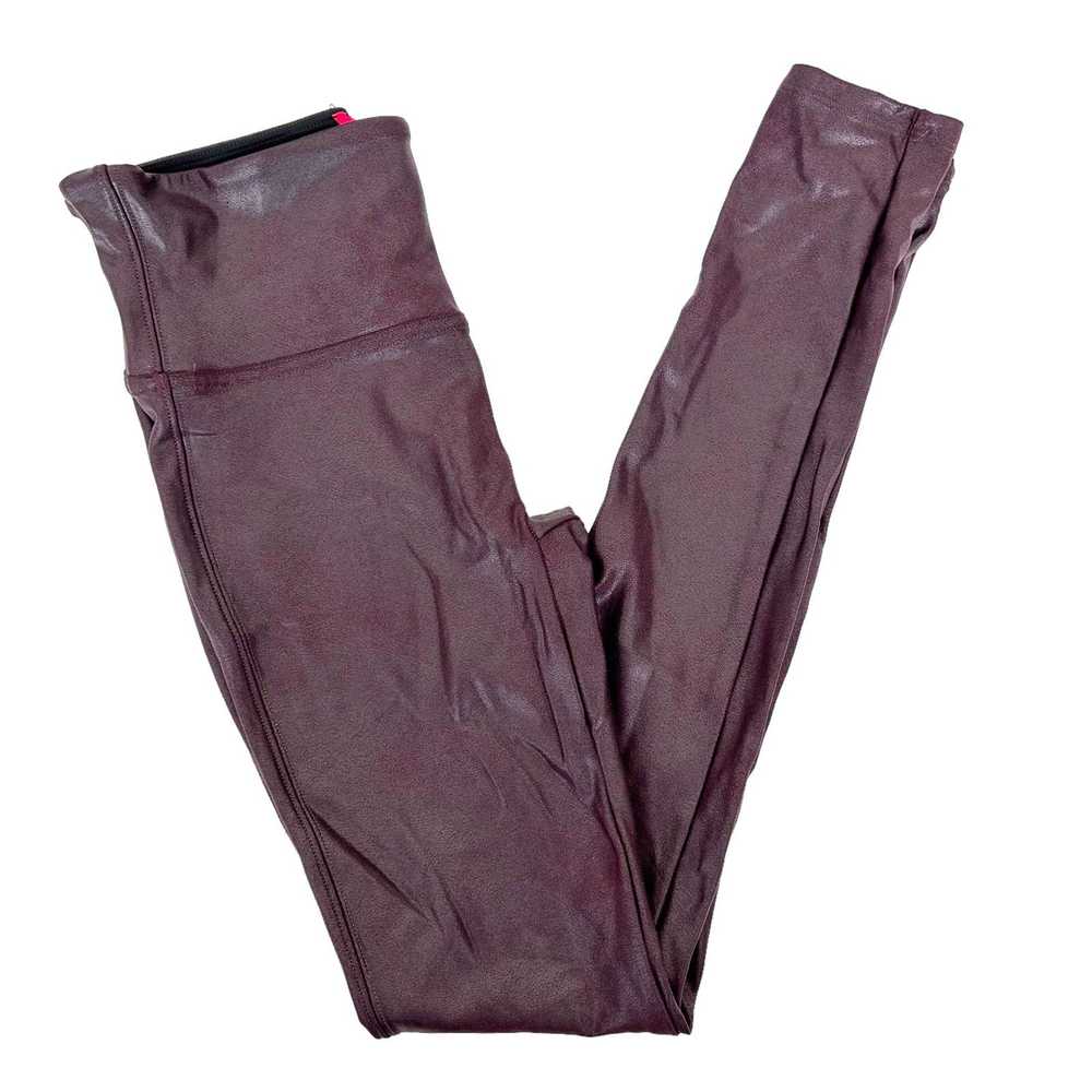 Spanx Spanx Maroon Faux Leather Leggings Sz S - image 1