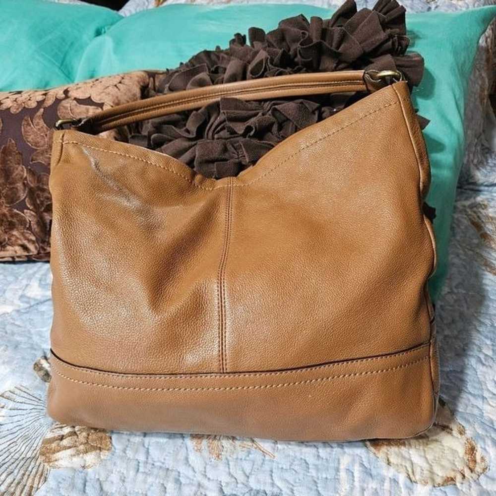 Coach Park Leather Hobo Shoulder Bag Purse in Peb… - image 2