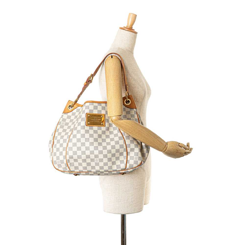 White Louis Vuitton Damier Azur Galliera PM Shoul… - image 7