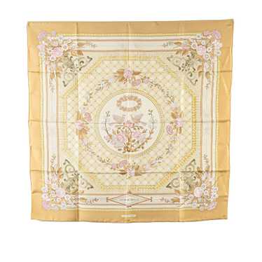 Tan Hermès Jeux De Paille Silk Scarf Scarves