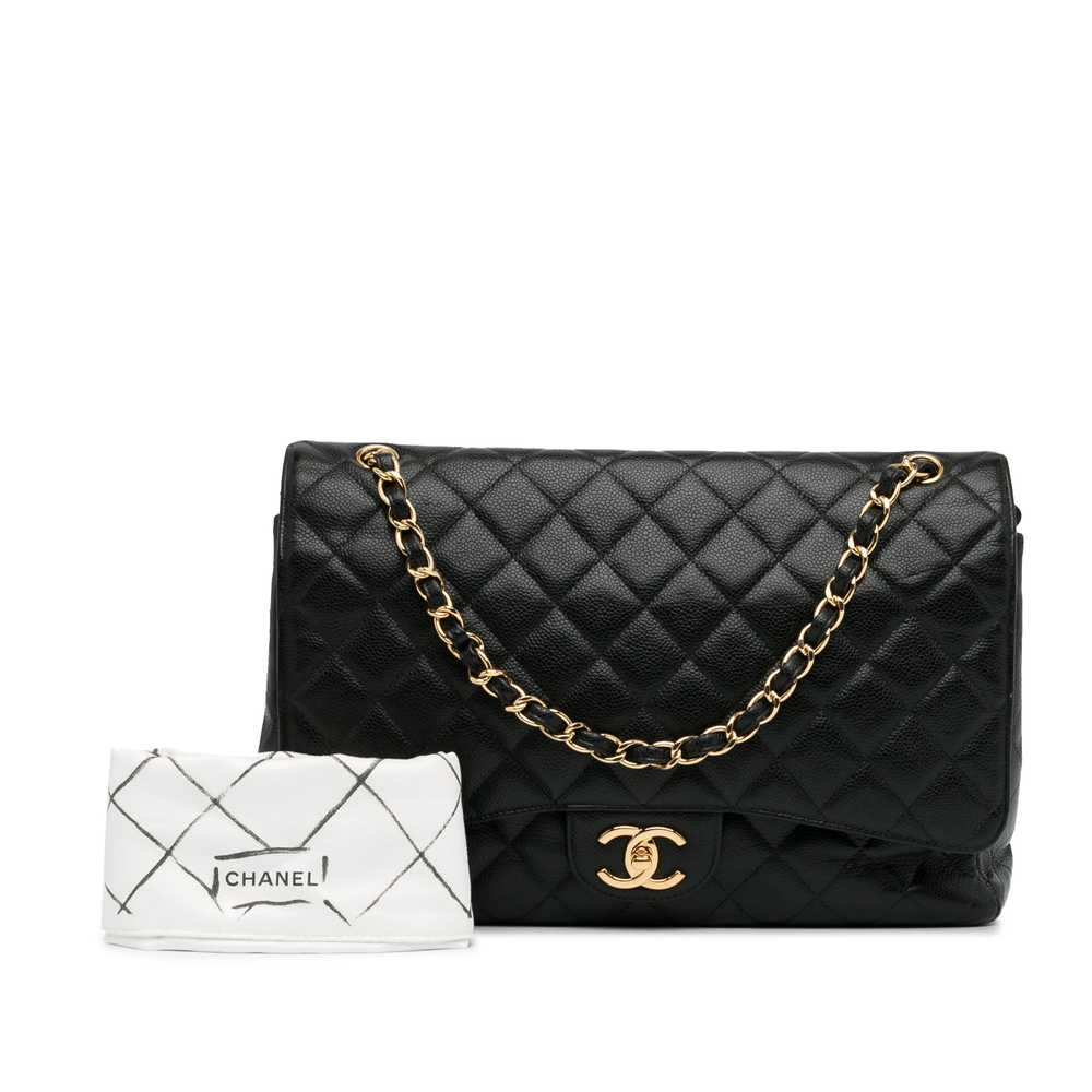 Black Chanel Maxi Classic Caviar Double Flap Shou… - image 11