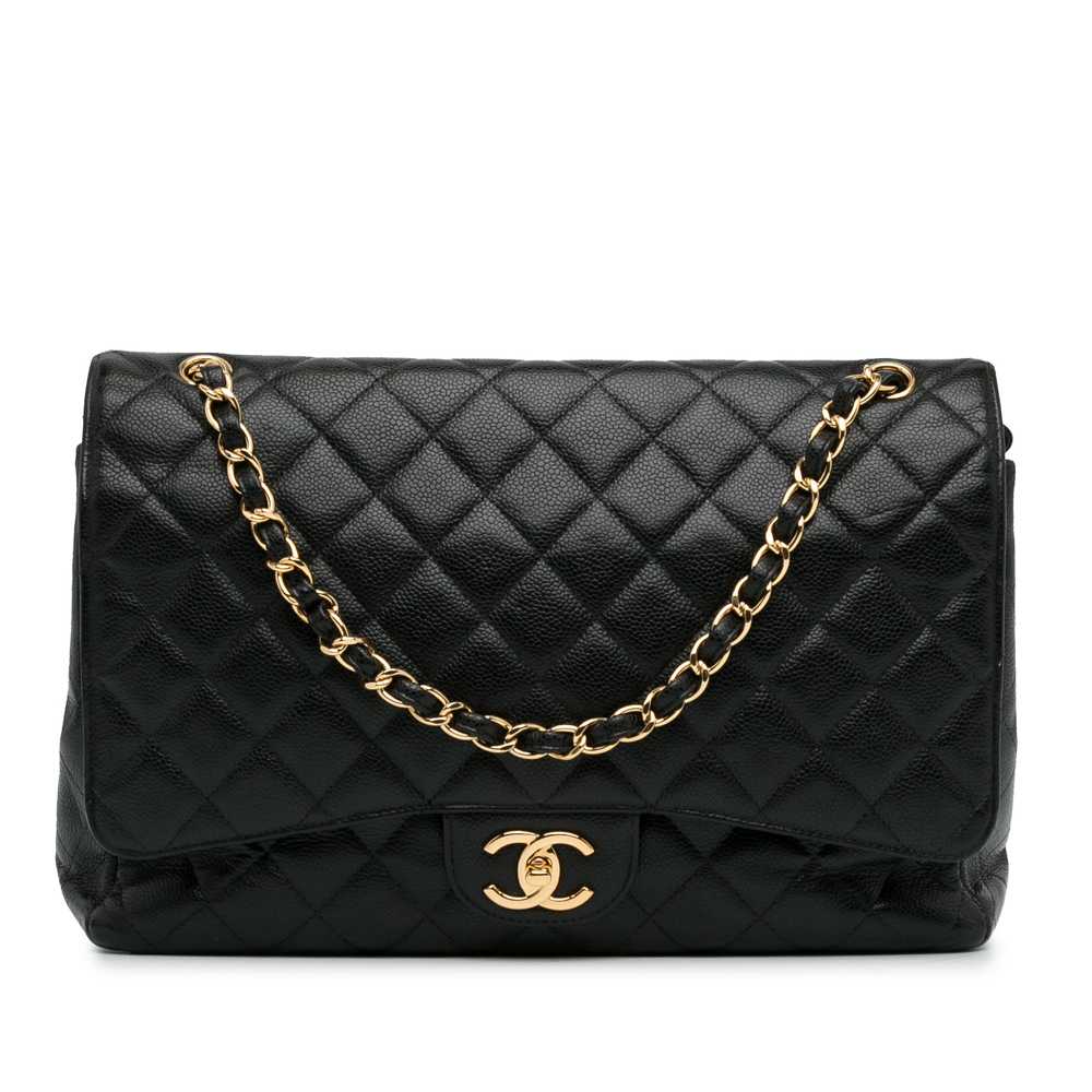 Black Chanel Maxi Classic Caviar Double Flap Shou… - image 1