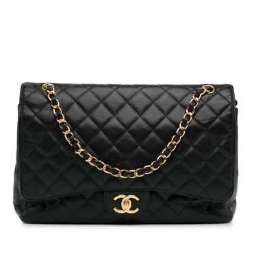 Black Chanel Maxi Classic Caviar Double Flap Shou… - image 1