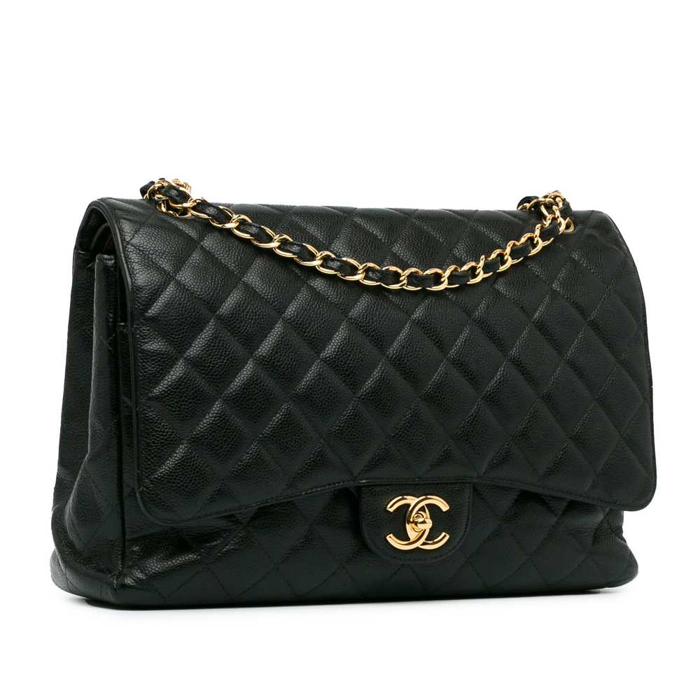 Black Chanel Maxi Classic Caviar Double Flap Shou… - image 2