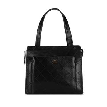 Black Chanel CC Quilted Calfskin Tote