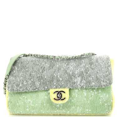 CHANEL Waterfall CC Flap Bag Sequins Large