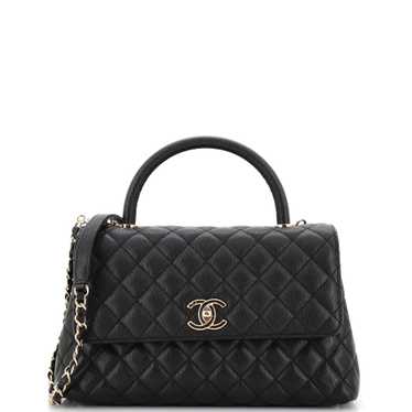 CHANEL Coco Top Handle Bag Quilted Caviar Small - image 1