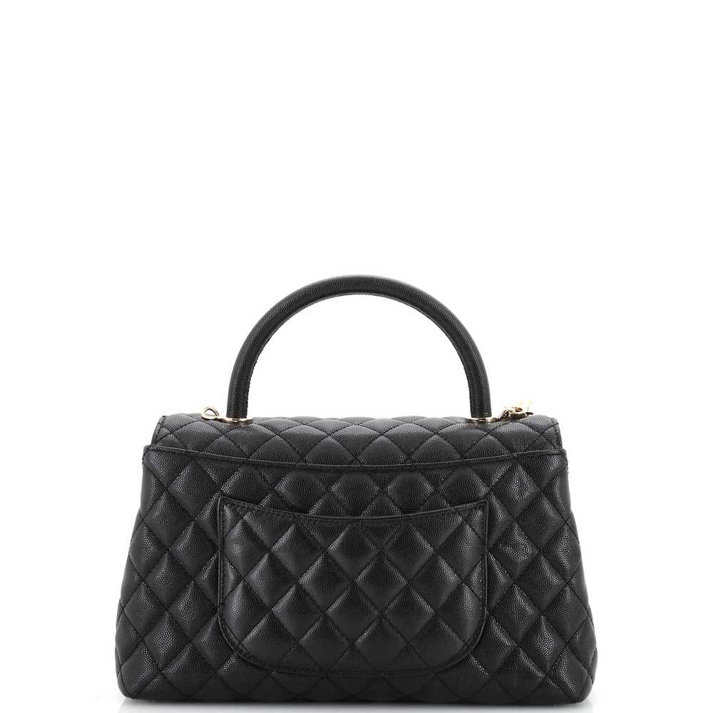 CHANEL Coco Top Handle Bag Quilted Caviar Small - image 3