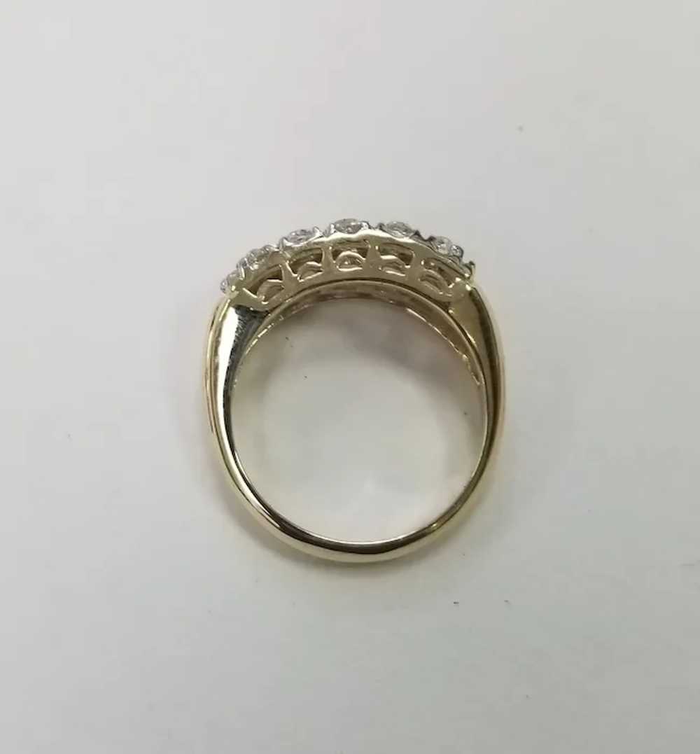 Vintage 14k Yellow and White Gold Old Minor Cut D… - image 4