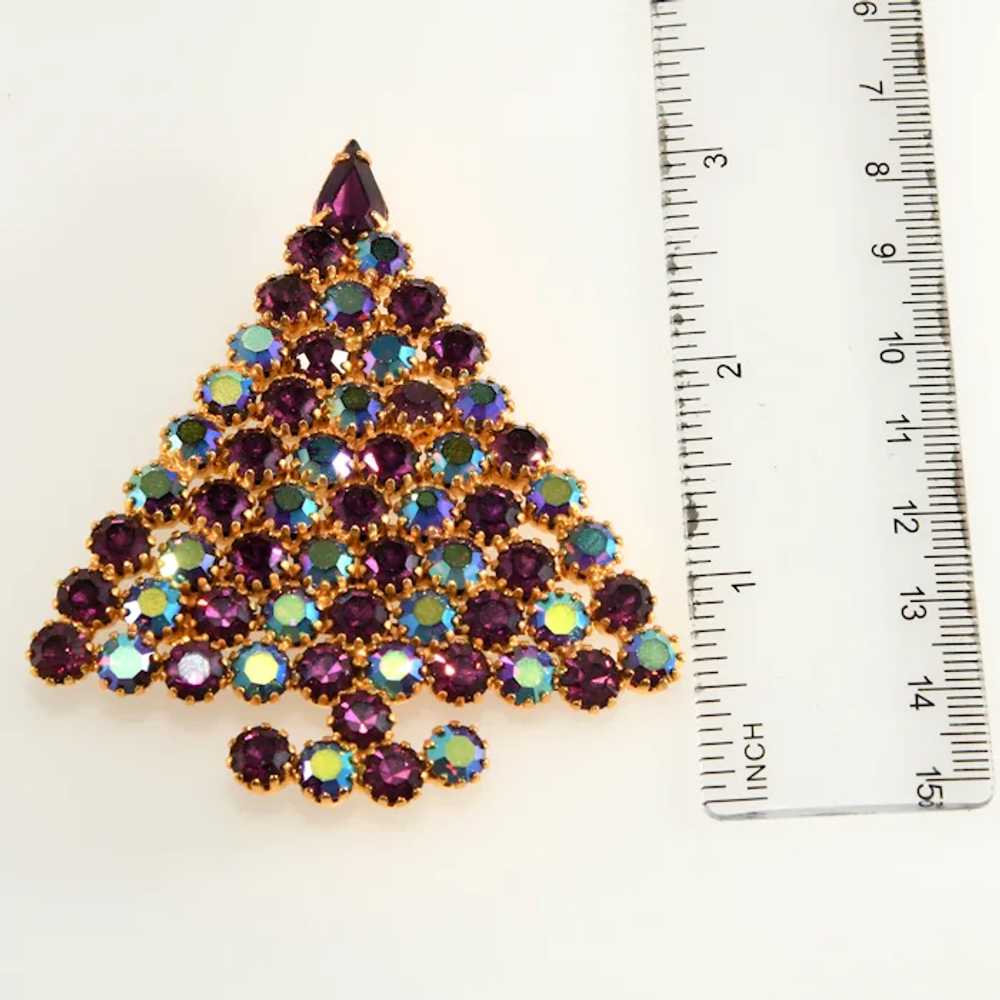 Dominique Christmas Tree Pin Purple Blue Iridesce… - image 3