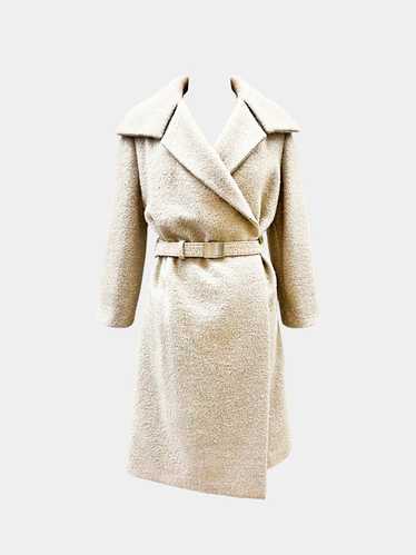 Chanel 2020s Beige Tinsel Wool Belted Coat