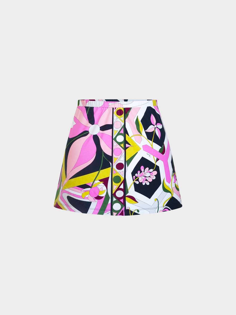 Emilio Pucci 2002 Multicolor Floral Pattern Skirt - image 1