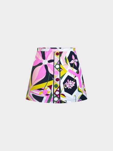 Emilio Pucci 2002 Multicolor Floral Pattern Skirt