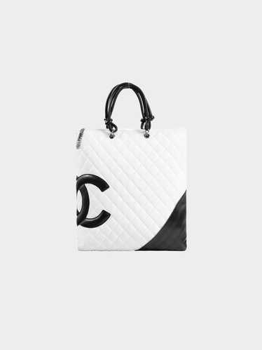 Chanel 2005 White Quilted Cambon Tote Bag - image 1