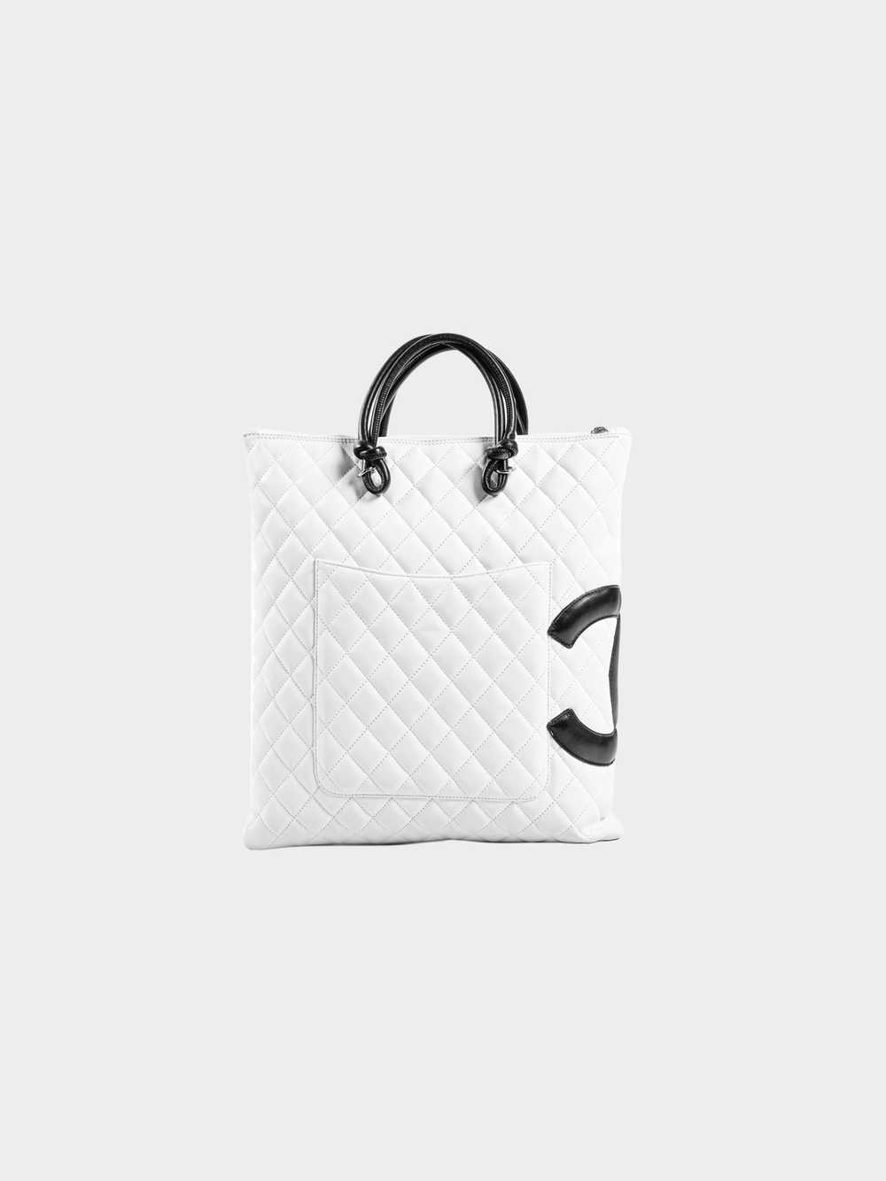 Chanel 2005 White Quilted Cambon Tote Bag - image 2