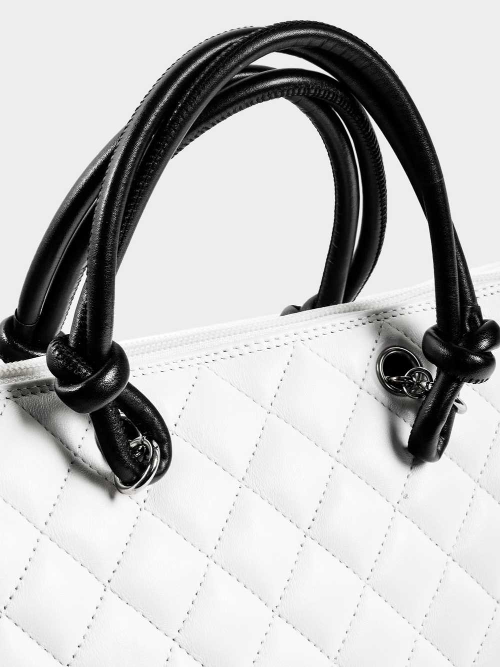 Chanel 2005 White Quilted Cambon Tote Bag - image 4