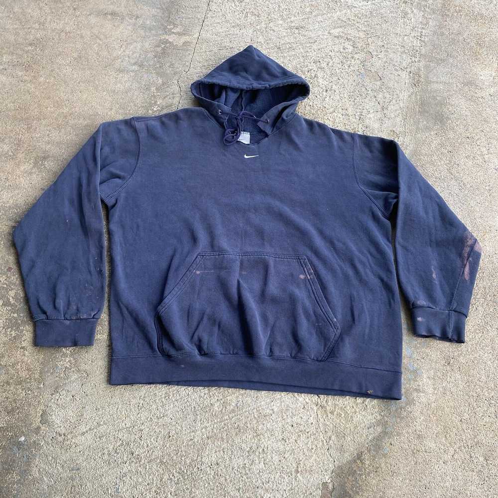 Nike Vtg Y2K NIKE Center Swoosh Check Hoodie Fade… - image 2