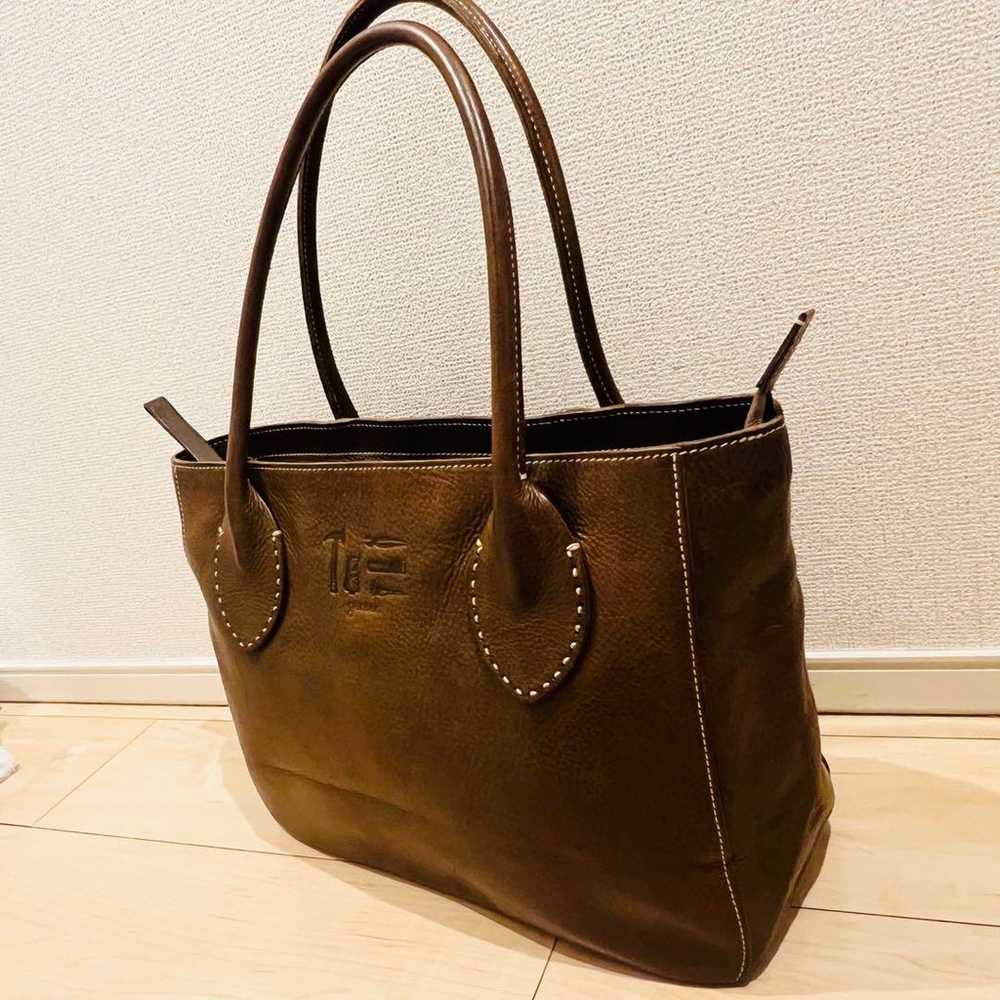 【Mint Condition】genten Tote Bag Tools Brown Shoul… - image 2