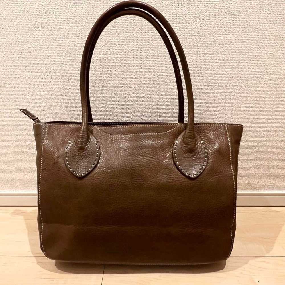 【Mint Condition】genten Tote Bag Tools Brown Shoul… - image 3