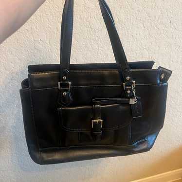 Coach leather black tote